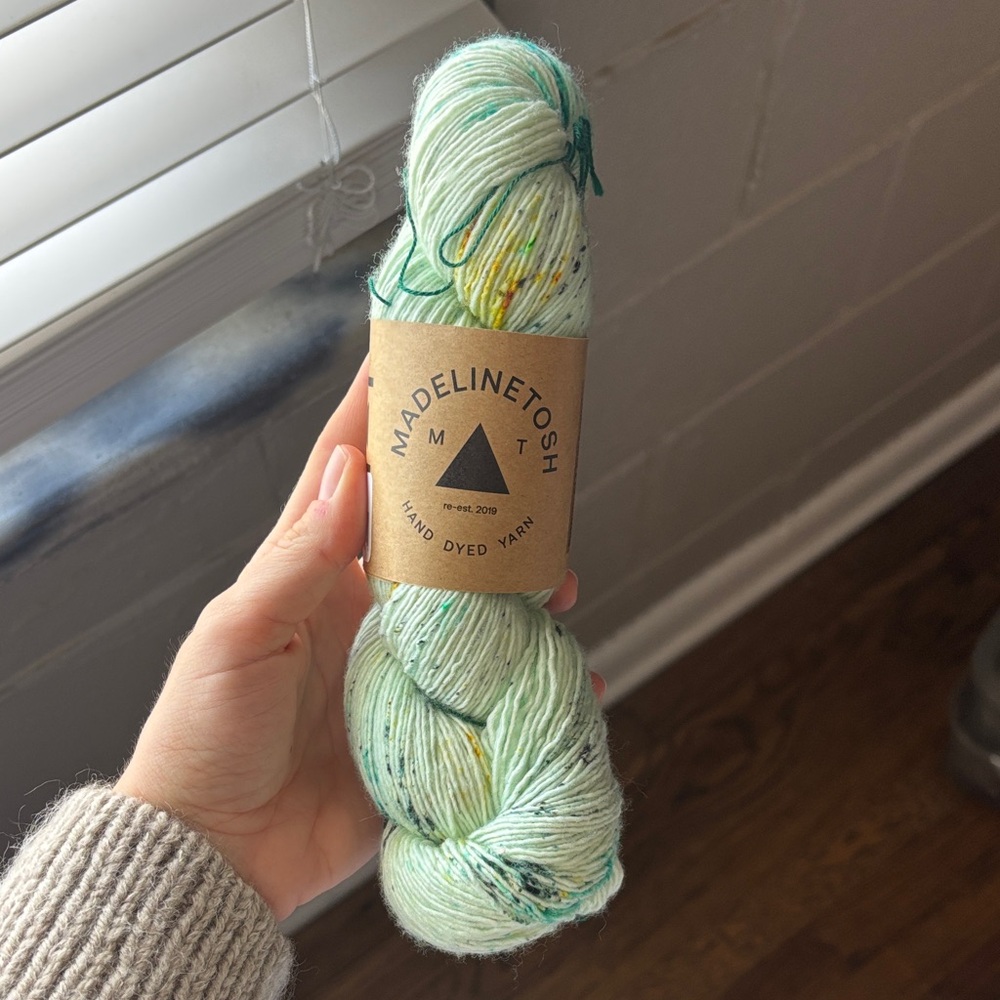 Madeline Tosh Hand Dyed Yarn in Mint Green